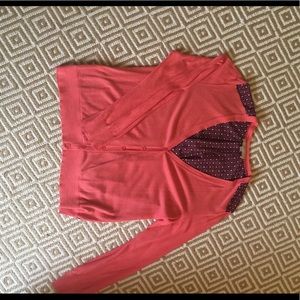 LOFT coral cardigan
